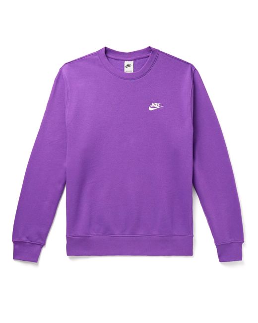 Nike Sportswear Club Logo-Embroidered Cotton-Blend Jersey Sweatshirt