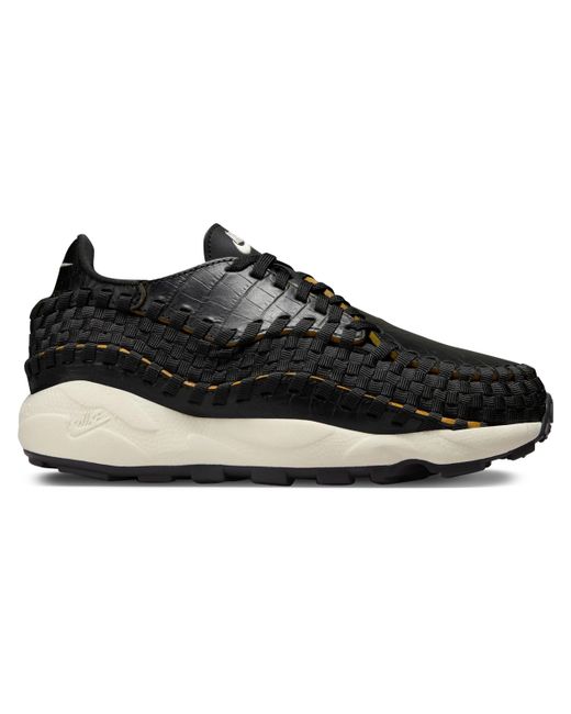 Nike Air Footscape Stretch-Knit and Croc-Effect Leather Sneakers