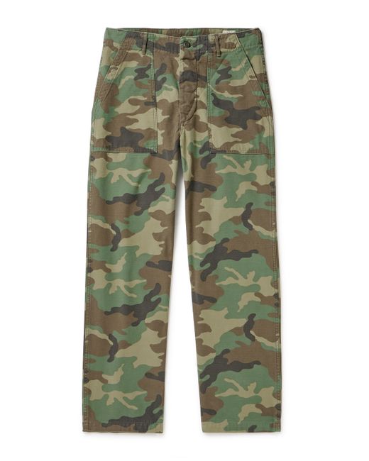 OrSlow Woodland Straight-Leg Camouflage-Print Cotton-Canvas Cargo Trousers