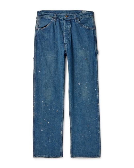 OrSlow Paint-Splattered Straight-Leg Selvedge Jeans