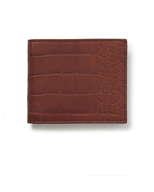 Brunello Cucinelli Croc-Effect Leather Billfold Wallet
