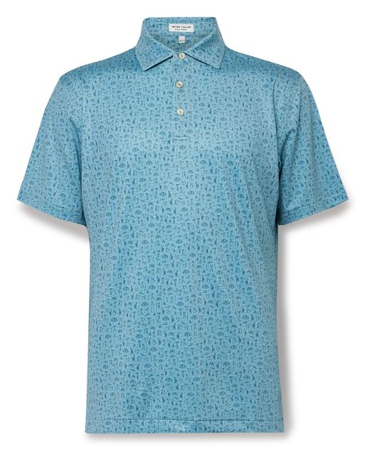 Peter Millar Hole One Printed Stretch-Jersey Polo Shirt