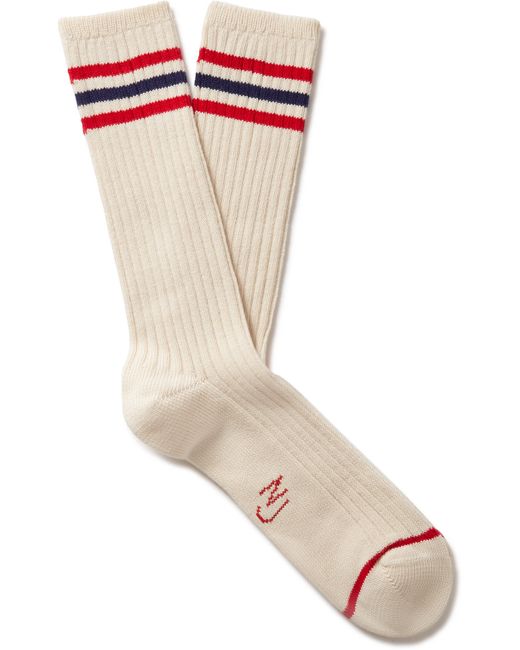 Nudie Jeans Striped Ribbed Cotton-Blend Socks