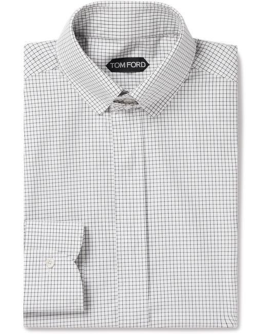 Tom Ford Slim-Fit Checked Cotton-Poplin Shirt