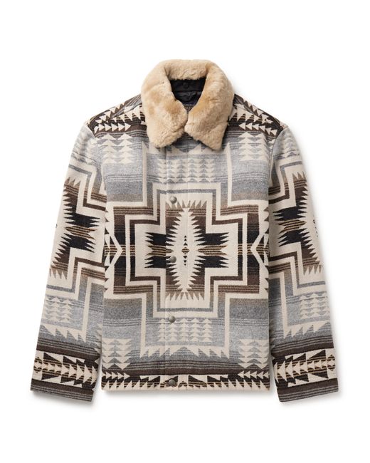 Pendleton Silverton Faux Fur-Trimmed Wool and Cotton-Blend Jacquard Jacket