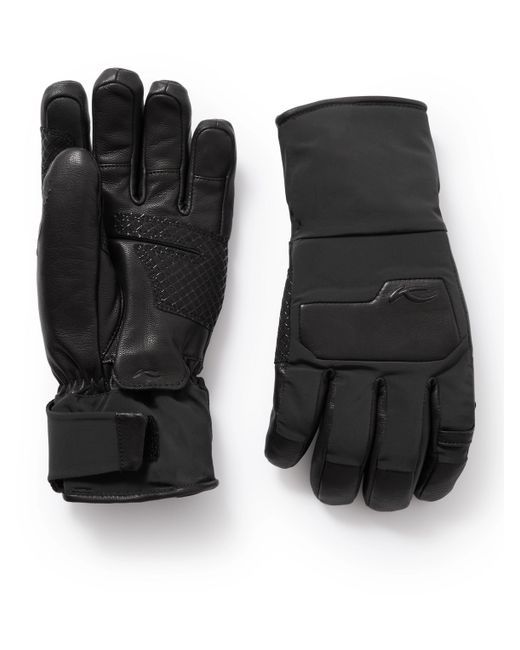 Kjus Logo-Embossed Leather and Shell Ski Gloves