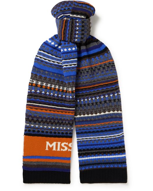 Missoni Logo-Jacquard Striped Wool Scarf