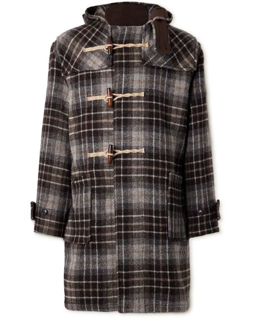 De Bonne Facture Gloverall Checked Wool-Tweed Hooded Coat