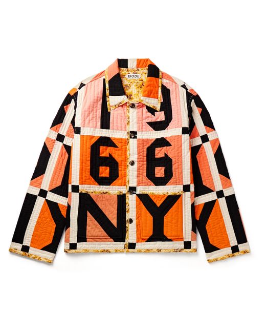 Bode Letter Block Quilted Padded Printed Cotton Jacket