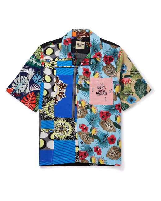 Gallery Dept. Gallery Dept. Parker Camp-Collar Logo-Embroidered Patchwork Floral-Print Woven Shirt