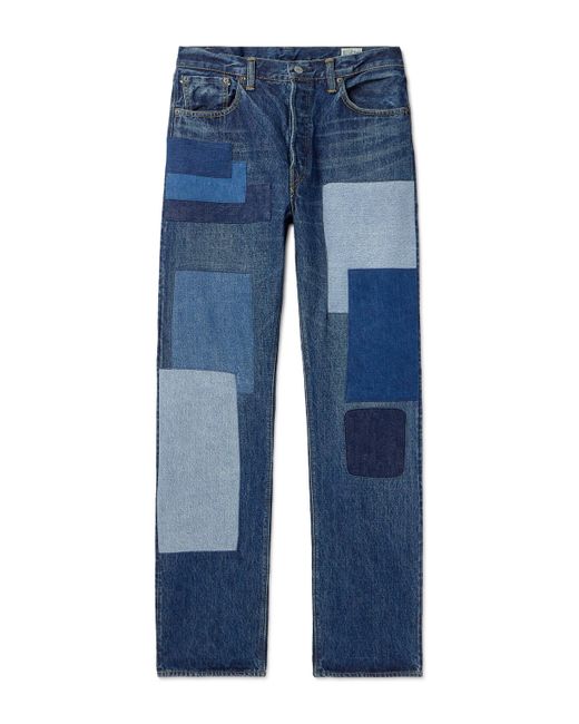OrSlow 105 Straight-Leg Patchwork Selvedge Jeans