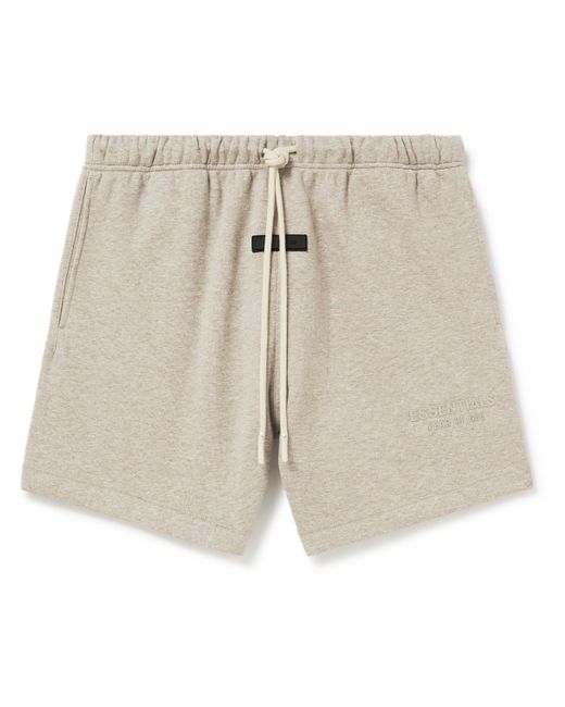 Fear of God ESSENTIALS Straight-Leg Logo-Appliquéd Cotton-Blend Jersey Drawstring Shorts