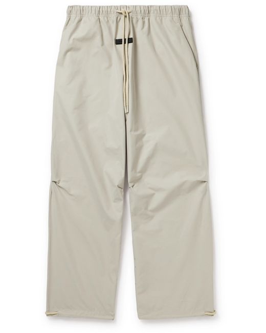Fear of God ESSENTIALS Straight-Leg Logo-Appliquéd Cotton-Blend Drawstring Trousers