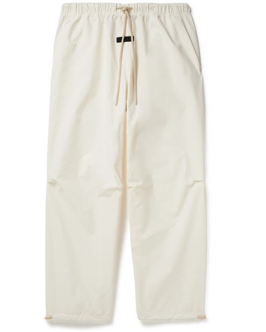 Fear of God ESSENTIALS Straight-Leg Logo-Appliquéd Cotton-Blend Drawstring Trousers