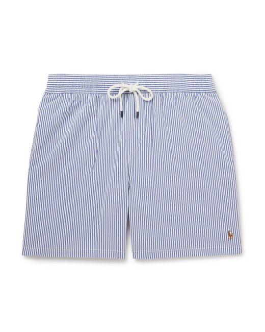 Polo Ralph Lauren Mid-Length Straight-Leg Striped Cotton-Blend Seersucker Swim Shorts