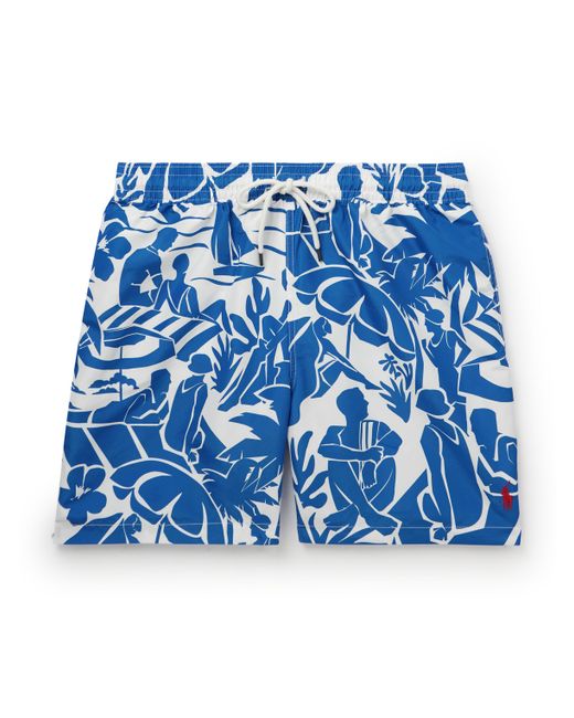 Polo Ralph Lauren Traveler Straight-Leg Mid-Length Printed Recycled Swim Shorts