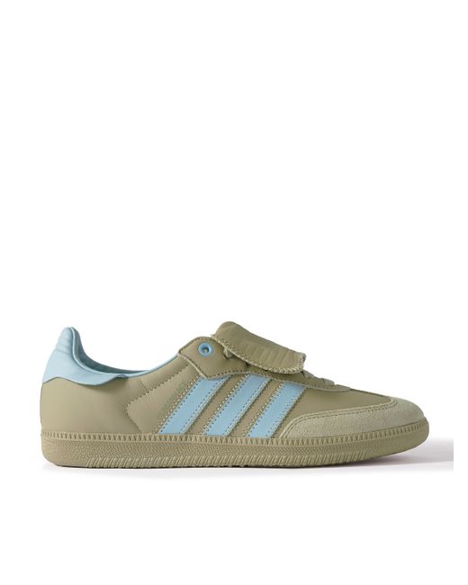 Adidas Originals Pharrell Williams Humanrace Samba Suede-Trimmed Leather Sneakers