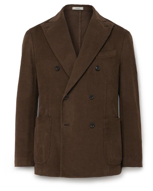 Boglioli Double-Breasted Stretch Cotton and Modal-Blend Corduroy Suit Jacket