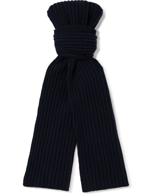 De Petrillo Ribbed Merino Wool and Cashmere-Blend Scarf