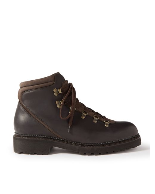 J.M. Weston Nubuck-Trimmed Leather Boots