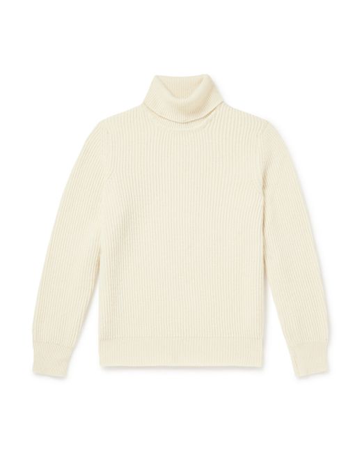 De Petrillo Ribbed Merino Wool and Cashmere-Blend Rollneck Sweater