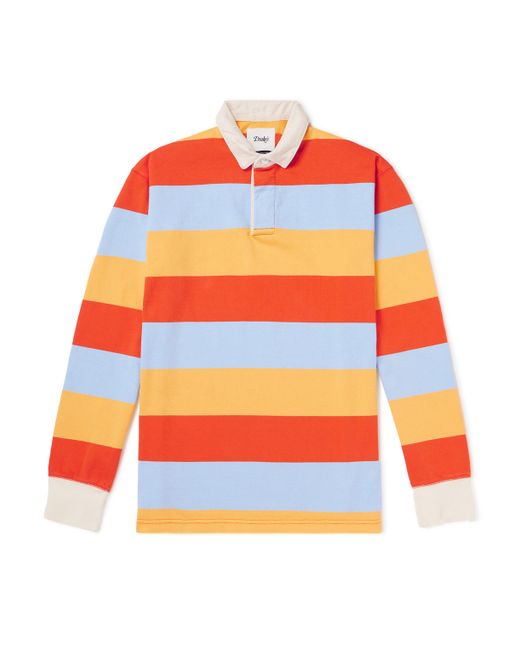 Drake's Striped Cotton-Jersey Polo Shirt