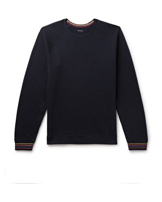 Paul Smith Striped Appliquéd Cotton-Jersey Sweatshirt