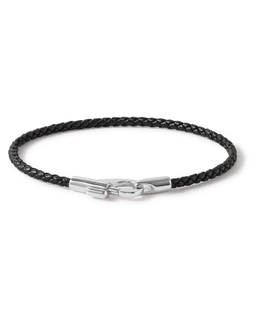 Miansai Rhodium-Plated and Braided Leather Bracelet