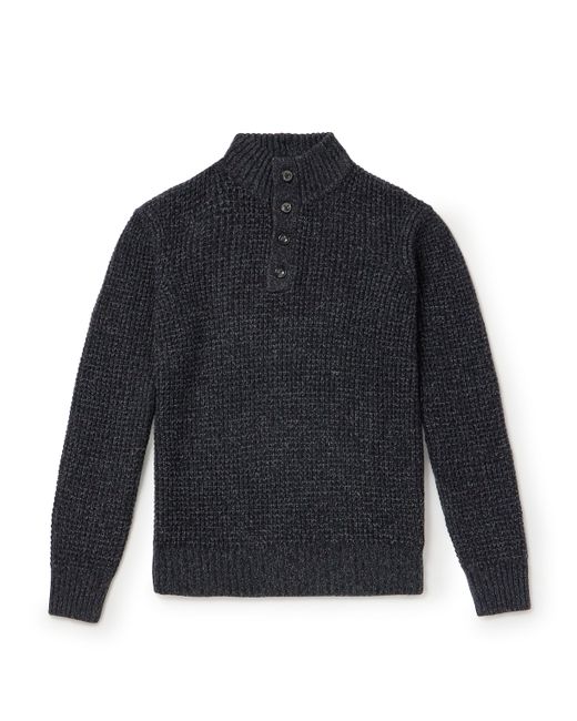 Faherty Waffle-Knit Wool and Cashmere-Blend Sweater