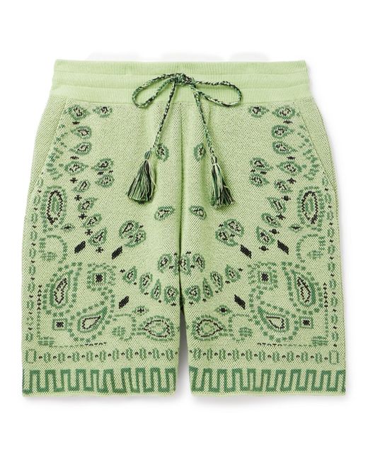 Alanui Straight-Leg Embroidered Cotton-Piqué Drawstring Shorts