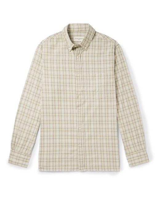 Officine Generale Button-Down Collar Checked Organic Cotton-Twill Shirt