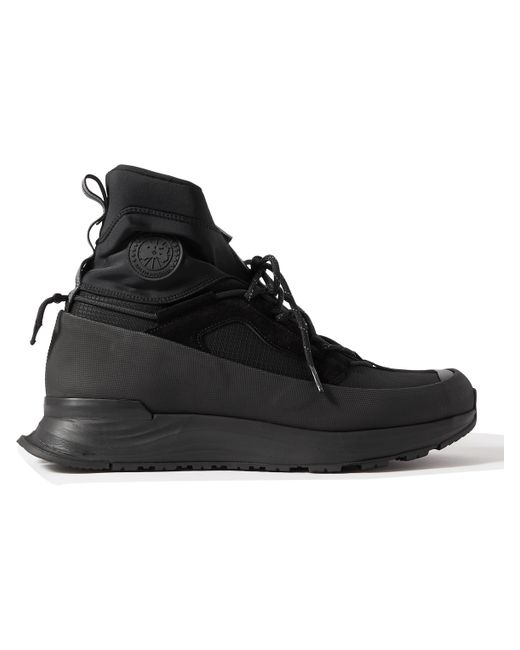 Canada Goose Glacier Trial Jersey Suede and Leather-Trimmed Ripstop High-Top Hiking Sneakers