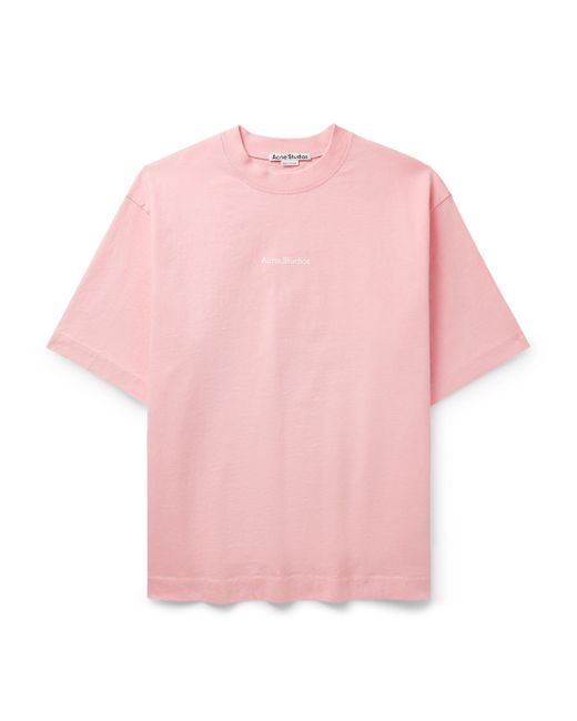 Acne Studios Extorr Logo-Flocked Garment-Dyed Cotton-Jersey T-Shirt