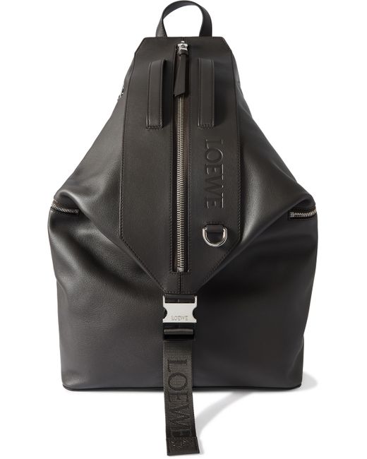 Loewe Convertible Logo-Debossed Leather Backpack