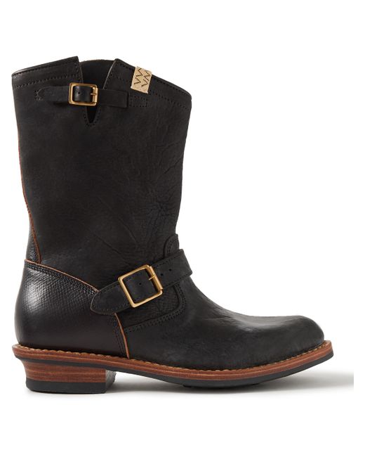 Visvim T.W.O. Folk Buckled Textured-Leather Boots