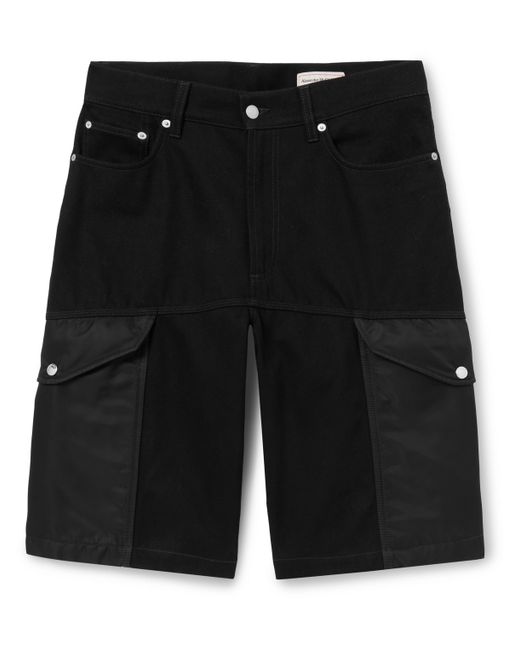 Alexander McQueen Straight-Leg Shell-Trimmed Denim Cargo Shorts