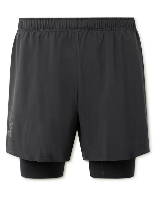 On Energy Straight-Leg Layered Recycled-Jersey Shorts