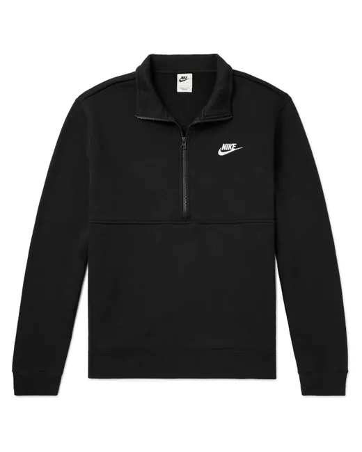 Nike Sportswear Club Logo-Embroidered Cotton-Blend Jersey Half-Zip Sweatshirt