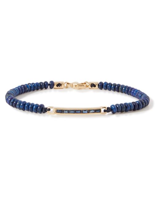 Luis Morais Gold Lapis Lazuli and Sapphire Beaded Bracelet