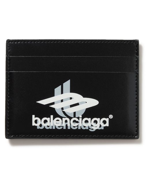 Balenciaga Logo-Print Leather Cardholder