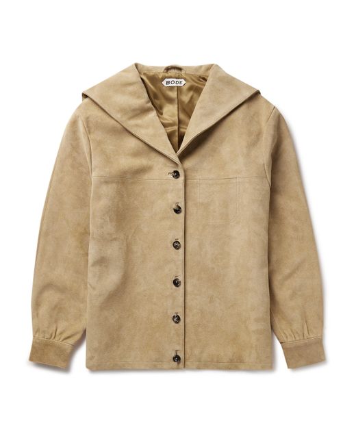 Bode Mariners Panelled Suede Jacket
