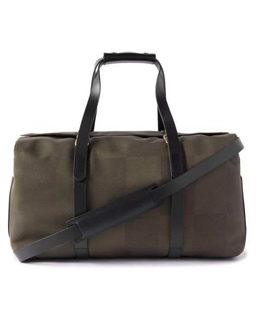 Mismo M/S Supply Leather-Trimmed Canvas-Jacquard Weekend Bag