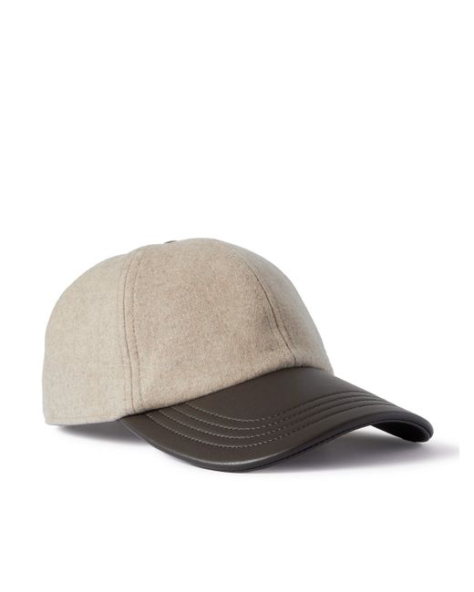 Berluti Logo-Embroidered Cashmere-Blend and Leather Baseball Cap