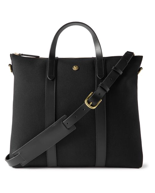 Mismo M/S Mate Leather-Trimmed Canvas Tote Bag