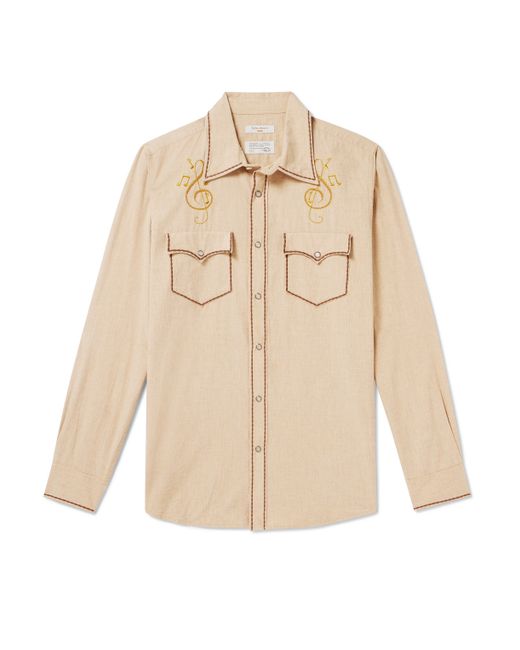 Nudie Jeans George Embroidered Cotton Western Shirt