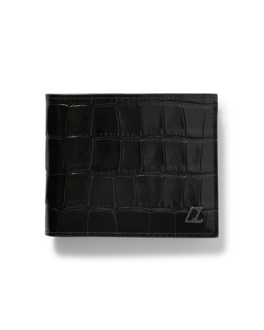Christian Louboutin Logo-Appliquéd Croc-Effect Glossed-Leather Billfold Wallet