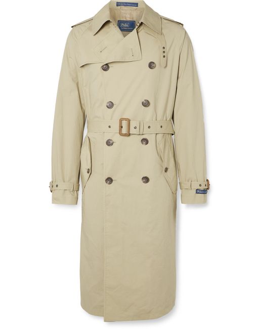 Polo Ralph Lauren Double-Breasted Belted Brushed Cotton-Blend Twill Trench Coat UK/US 38