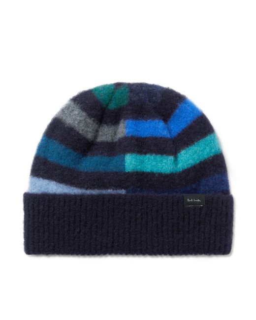 Paul Smith Glassette Striped Brushed-Wool Beanie
