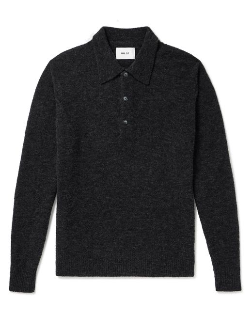 Nn07 Alfie 6531 Bouclé-Knit Wool-Blend Polo Shirt