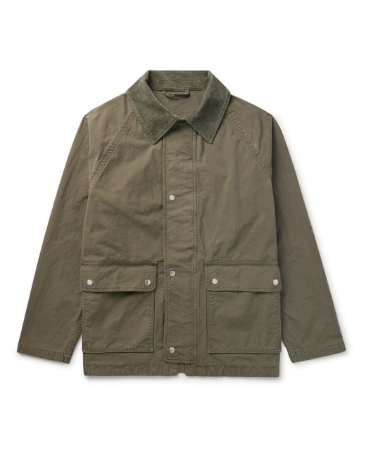 Nn07 Glenn 8001 Corduroy-Trimmed Garment-Dyed Cotton-Canvas Jacket